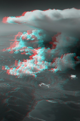 california clouds 3d anaglyph aerial stereo monolake sierranevada redblue thunderhead redcyan