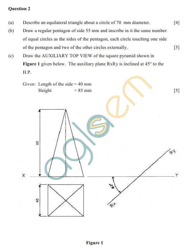 ICSE Class 10 Technical Drawing Sample Paper