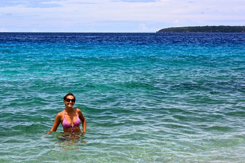 Lina in the water at Salagdoong Beach Resort