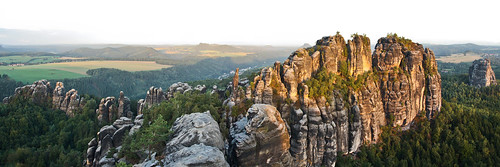 panorama sunrise sandstone saxony sachsen sandstein torstein falkenstein elbsandsteingebirge schrammsteine swisssaxony nationalparksächsischeschweiz