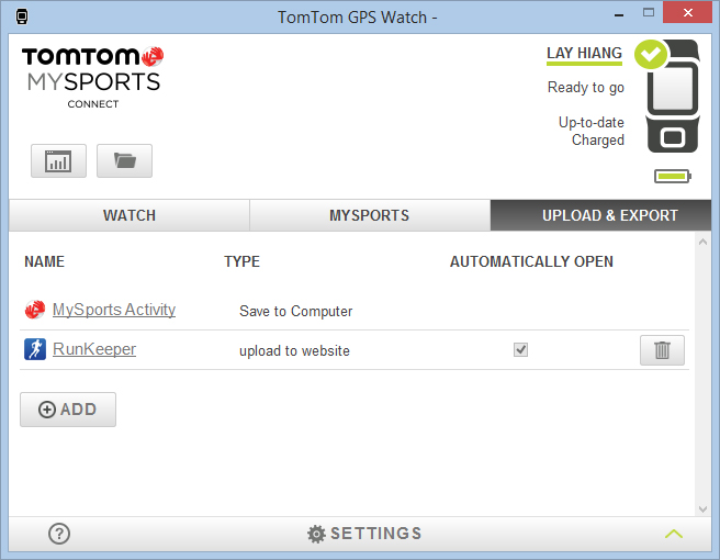 TomTom Multi-Sport GPS Watch - Windows App - Upload