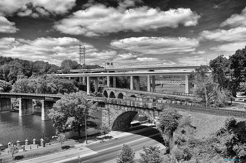 bridge sky usa philadelphia clouds mono view pennsylvania bridges route1 schuylkillriver 7мостов