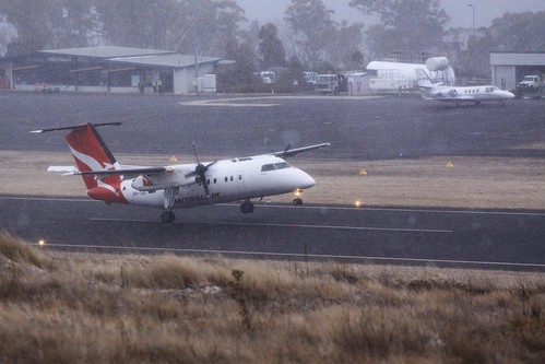 The Dash-8 200 doesn't need runway to take off!