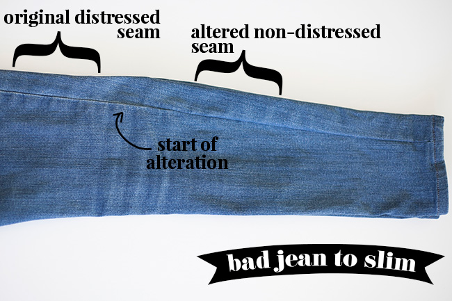 How to slim ankle jeans - example of a bad jean to slim
