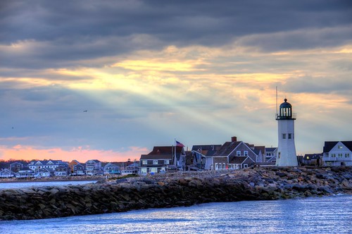 ocean light sunset sea sun lighthouse massachusetts spotlight rays hdr stas scituate burdan