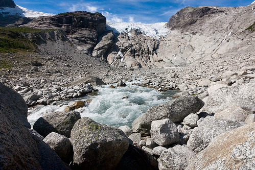ice norway river rocks glacier sigma1020 450d bergsetbreen