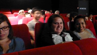 Marjie funny face at movie