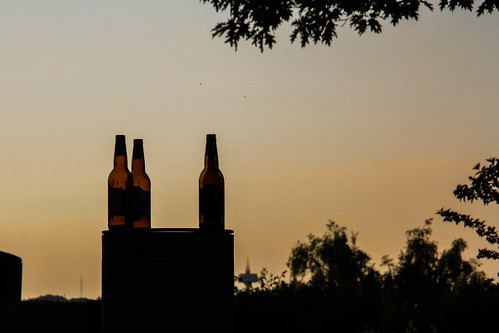 sunset beer germany deutschland sonnenuntergang bottles wuppertal barmer anlagen