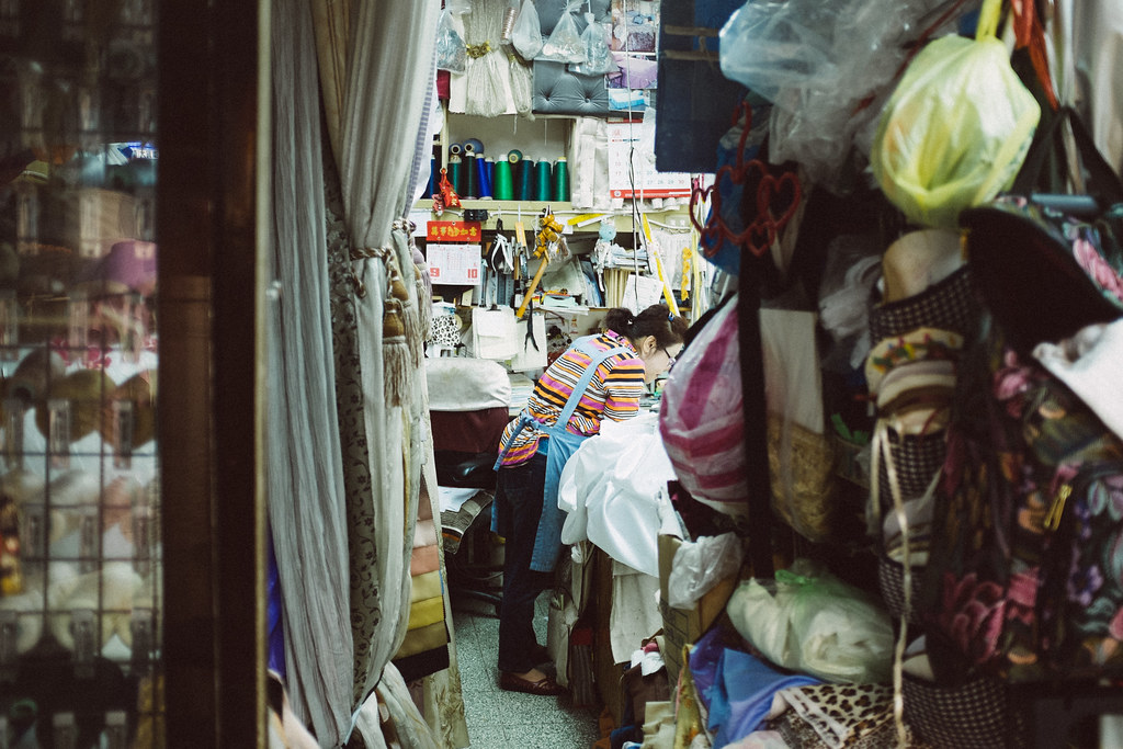 El mercado de las telas en Dihua street