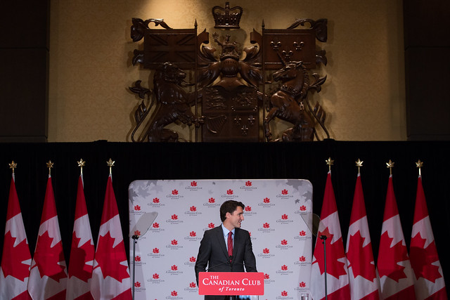 Justin Trudeau addresses the Canadian Club of Toronto. May 11, 2015.