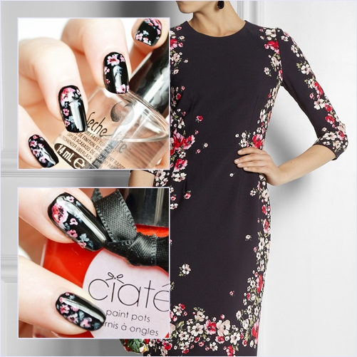 Inspired Nail Art - D&G Floral Print Crepe Dress | Makeup Savvy ...