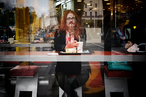 Stockholm, Zombie Actually Eats Burger, Not Brain