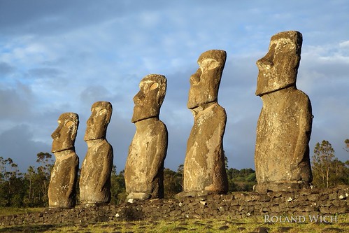 chile easter de island pacific statues moai isla pasqua ahu nui rapa osterinsel akivi