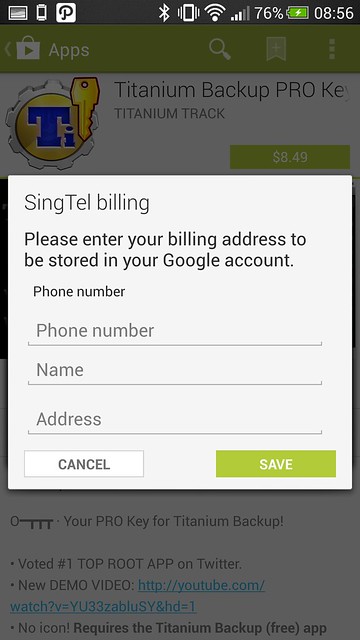 SingTel Direct Carrier Billing For Google Play Purchases