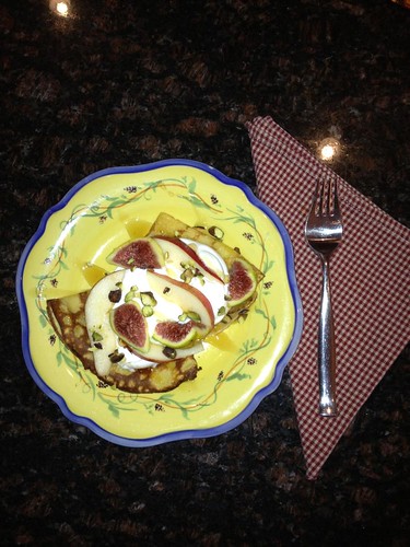 Cornmeal Crepes with Figs and Pears Scott