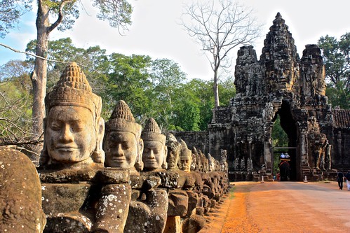 outer wall entrance to Angkor Thom. Faces are about to be a major theme.