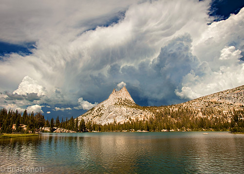 california park lake storm reflection clouds high afternoon cathedral meadows peak hike sierra upper national backpacking yosemite thunder tuolumne brianknott forgetmeknottphotography fmkphoto