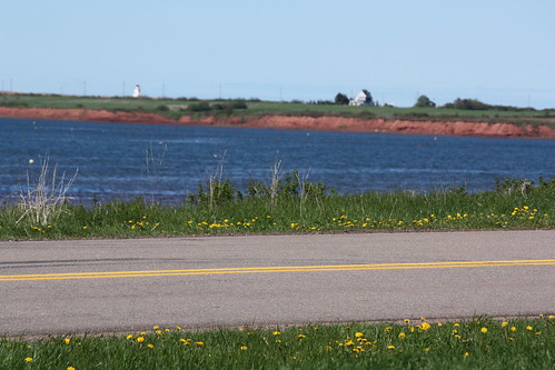 road lighthouse canada view prince pei princecounty darnley malpeque