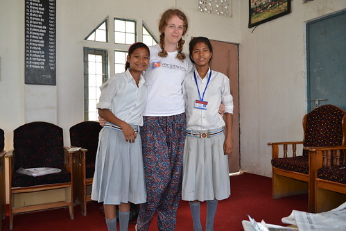 Sabita, Issy, and Seema at Hindu Vidyapeeth School