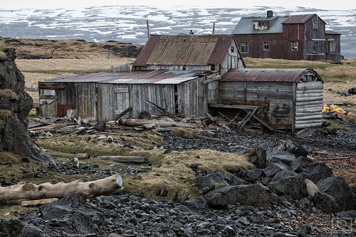 old buildings landscape iceland rocks mess stones rusty driftwood oldhouses oldtime westfjords rawiceland arnarbergur