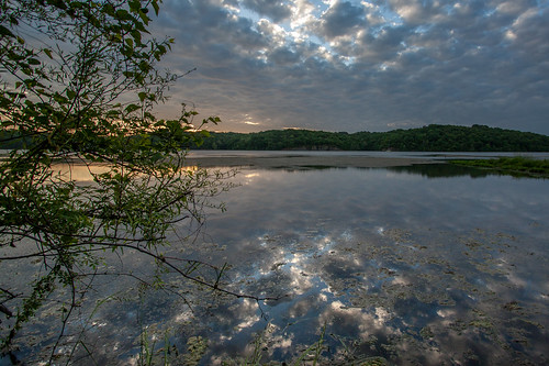 morning lake reflection clouds sunrise dawn spring mo hills missouri shore algae leessummit jacomo lakejacomo