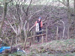 Mike rescuing (Honestly!!) a sheep from the river banks Image