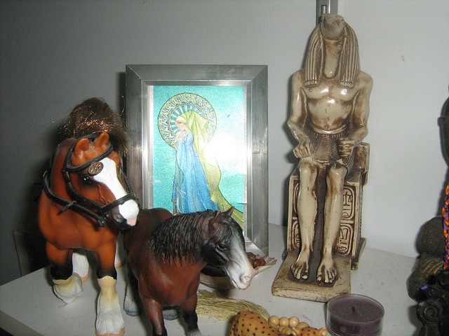 Misc Shrine - Horse, Mary, and Djehuty