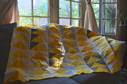 Yellow & Grey Flying Geese Quilt - Progress