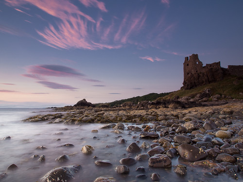 ayrshire dunure scotland coast landscapes sea seascapes shore sunset