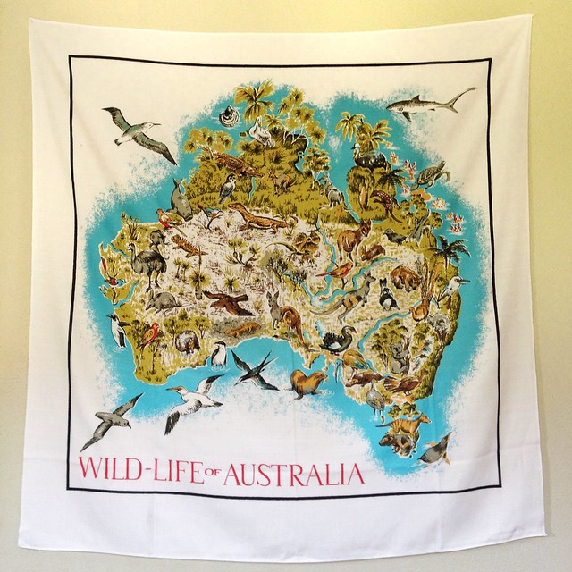 Vintage Wildlife of Australia tablecloth