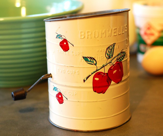 My adorable flour sifter by Eve Fox, Garden of Eating blog, copyright 2012