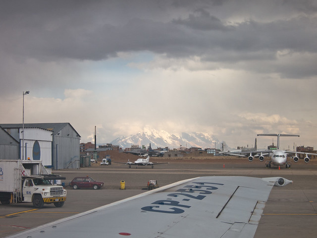 View from my plane upon arrival at El Alto airport in La Paz