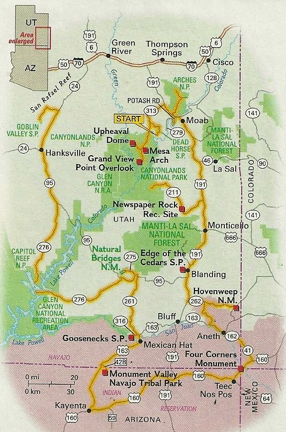 Map of Southeastern Utah, 2013 | My itinerary followed some … | Flickr ...