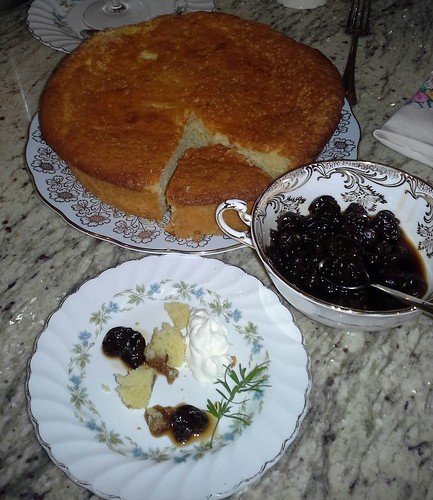 Buttermilk Cake with Sour Milk Jam and Gin-Poached Cherries Yvette and Dick