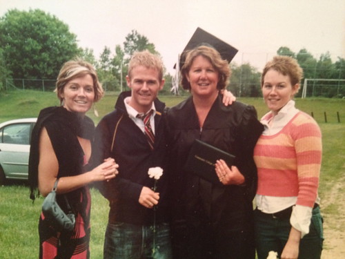 Diane, Brad, Mom and Erin at Mom's graduation 2007