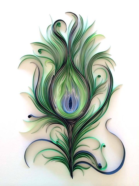 Quilled Peacock Feather by Ashley Chiang