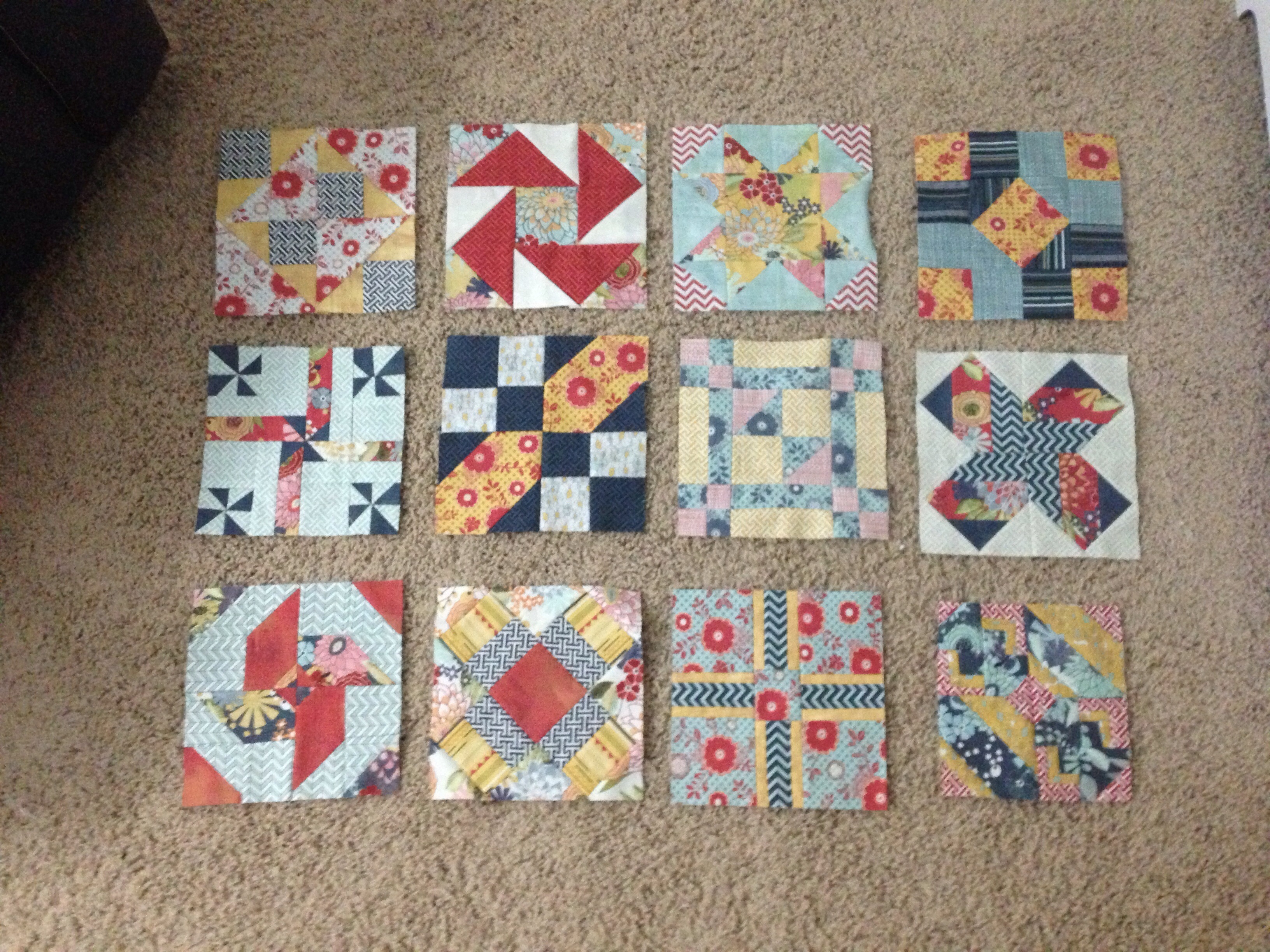 Blocks 1-12 for the Virtual Quilting Bee