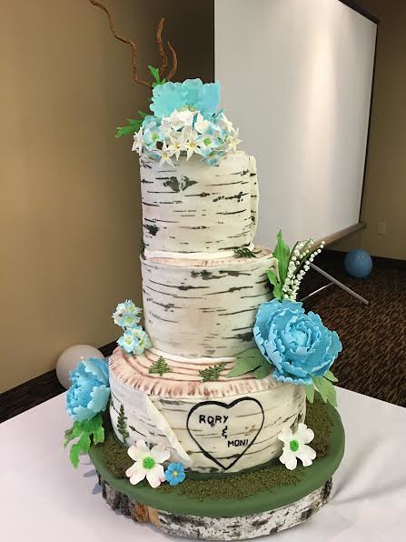Birch Bark Wedding Cake by Lyn