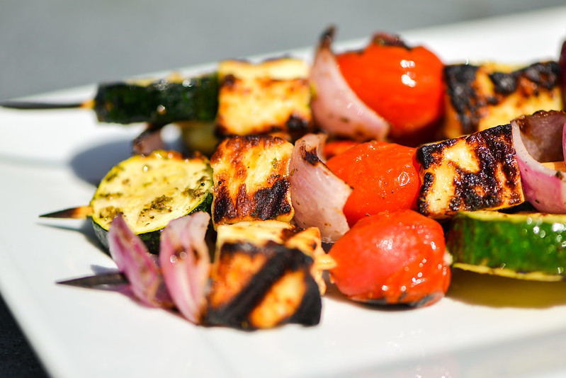 Halloumi and Vegetable Skewers