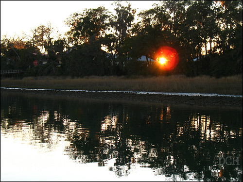 trees sunset usa sun reflection water silhouette river southcarolina marsh wetland settingsun philscamera lowcountry bluffton palmettobluff mayriver