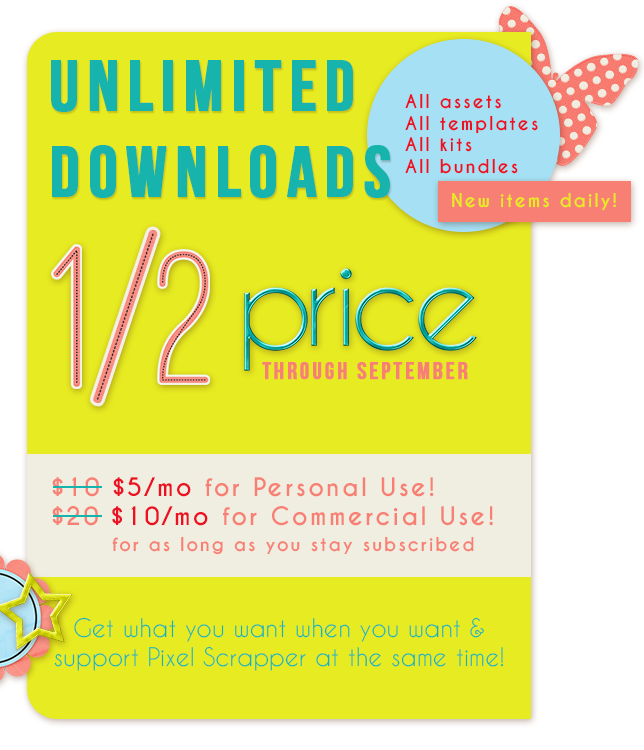 Unlimited downloads for 1/2 price through September