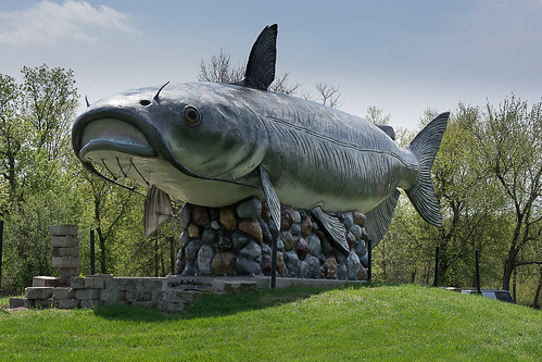 fish statue unitedstates northdakota catfish wahpeton
