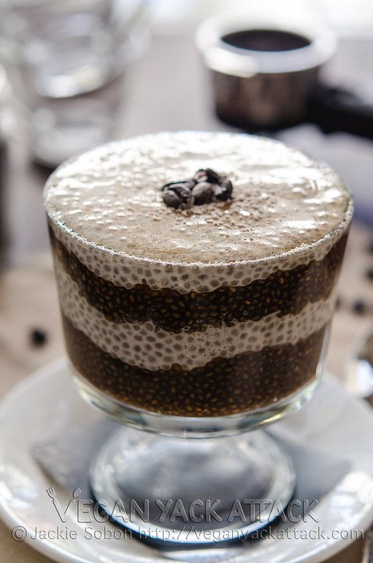 A chilled Vanilla Latte Chia Parfait, with it's layers of creamy vanilla and caffeinated coffee, makes for a great summer breakfast to get you going!