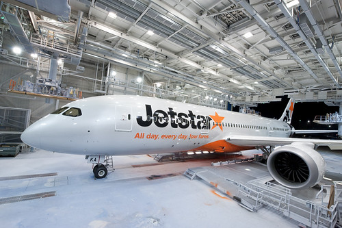 Our first Boeing 787 in its Jetstar livery
