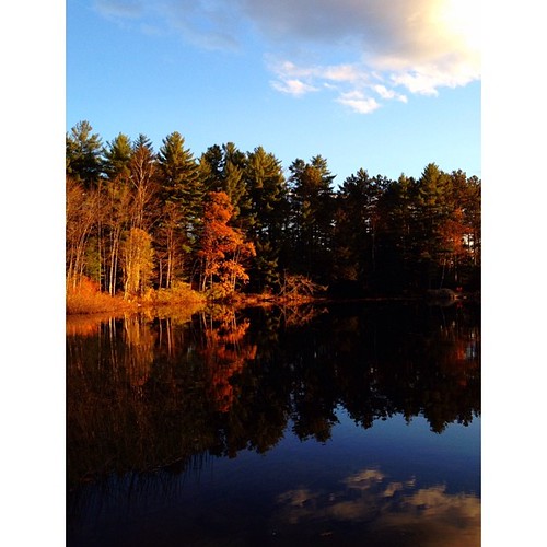 autumn sunset reflection square squareformat stillwater colorfulleaves cloudreflection sheepscotpond iphoneography bradstreethomestead bradstreetfarm october2013 instagramapp uploaded:by=instagram bradstreetpoint