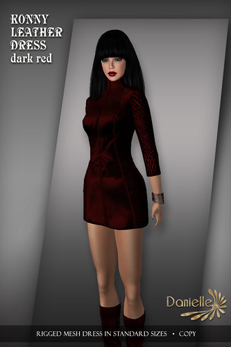 DANIELLE Konny Leather Dress Dark Red