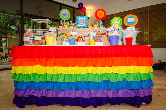 rainbow themed party sweets
