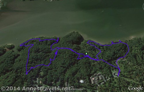 A visual map of my hike in Abraham Lincoln Park, Webster, New York