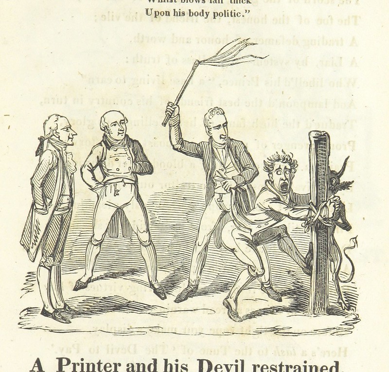 Image taken from page 25 of 'The Men in the Moon: or, the 'Devil to pay.' With thirteen cuts [by George Cruikshank], etc. [A satirical poem-chiefly in reference to the proceedings of Messrs Cobbett, Hunt, and others.]'