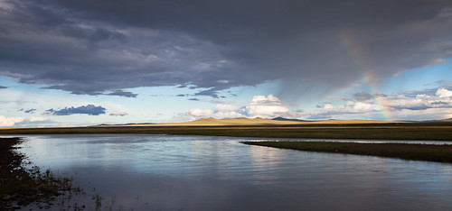 travel reflections river landscape rainbow adventure mongolia cluds steppe dornod